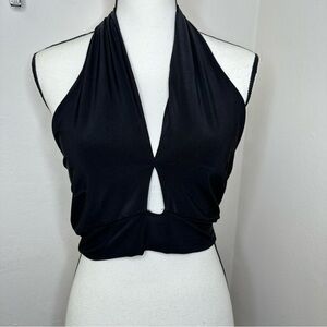 Saints‎ Womens Halter Top Blouse Backless Black Size Medium